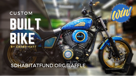 Custom Built Motorcycle to Be Raffled in Support of Second Century Habitat Fund